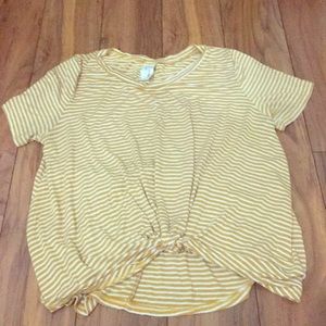 Yellow and white striped top
